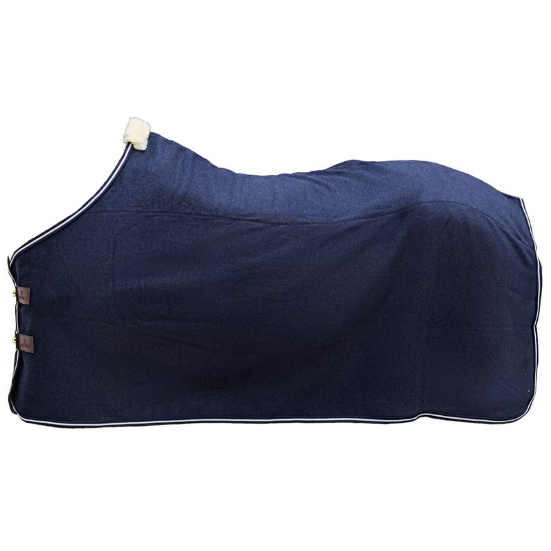 Fleece Rug Heavy Melange Navy Blue