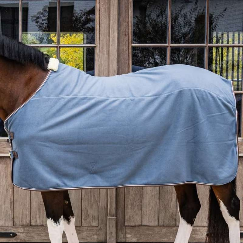 Fleece Rug Heavy Melange Blue