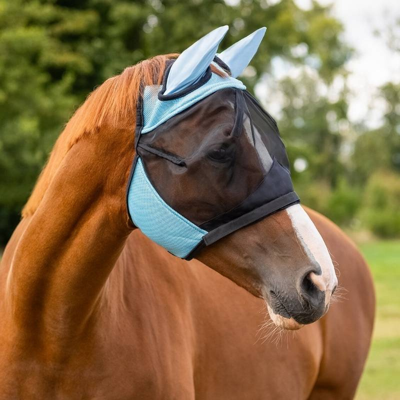 Fly Veil Detachable Nose Light Blue