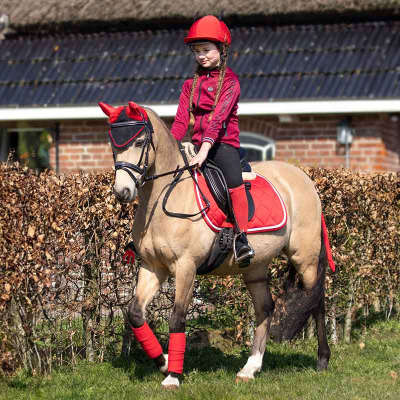 Ear Net Halloween Devil Red/Black