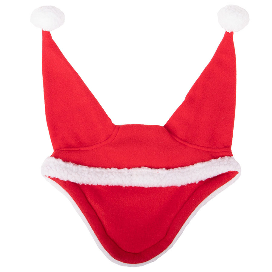 Ear Bonnet Christmas Santa Red/White