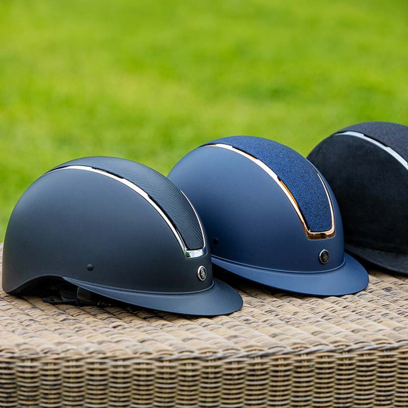 Riding Helmet Omega Painted Black/Chrome