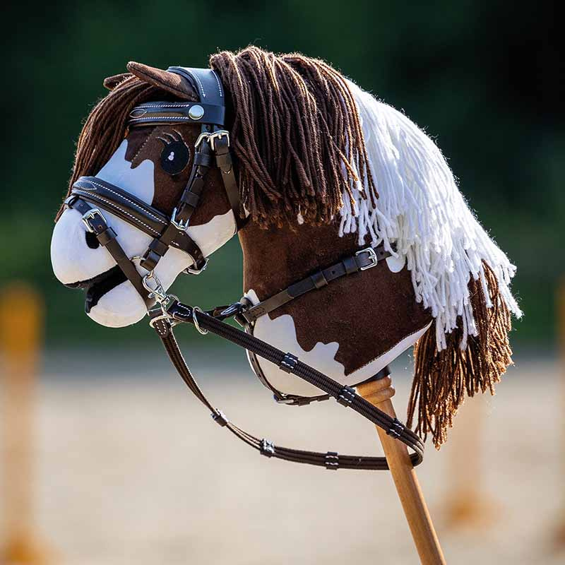 Bridle for Hobby Horse Luxury Stitched Dark Brown