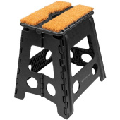 Folding Stable Stool Coconut Fibre Black Folding Stable Stool Coconut Fibre Black