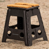 Folding Stable Stool Coconut Fibre Black Folding Stable Stool Coconut Fibre Black