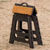 Folding Stable Stool Coconut Fibre Black Folding Stable Stool Coconut Fibre Black