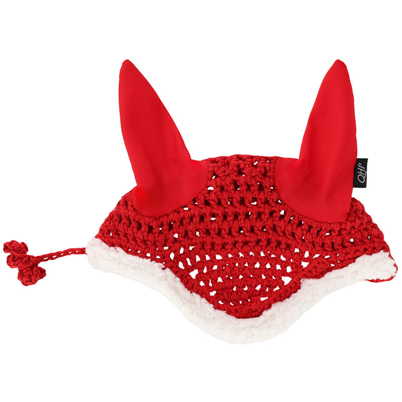 Ear Bonnet for Hobby Horse Christmas Red/White