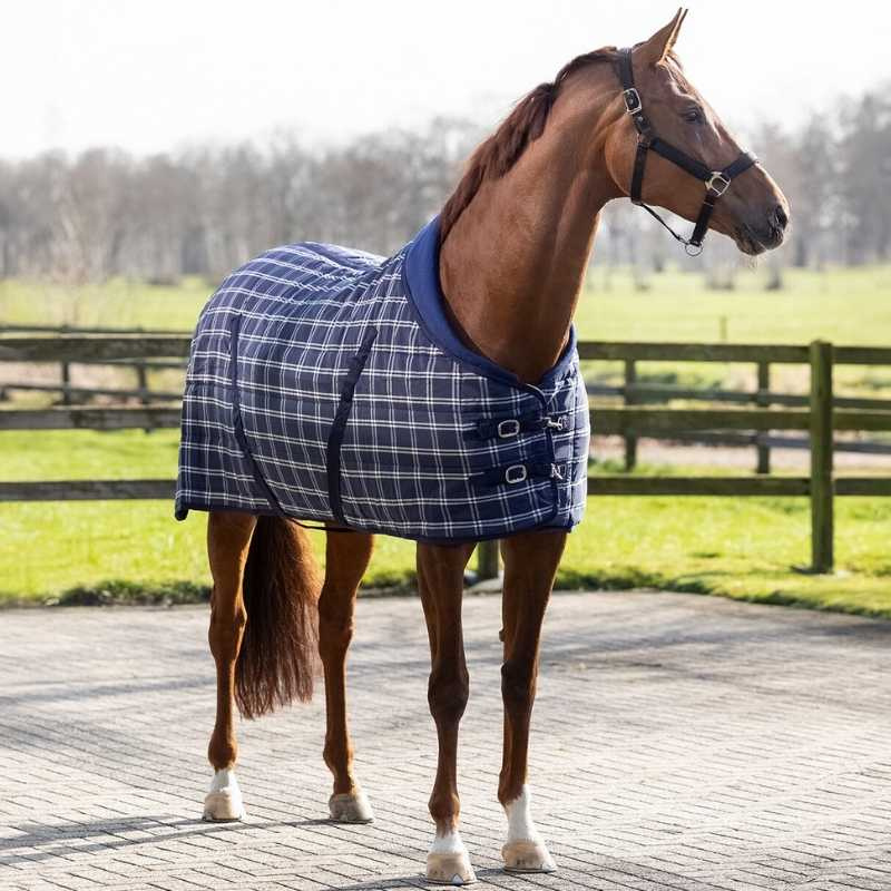 Stable Rug Luxury Check 300g 1200D Navy Blue