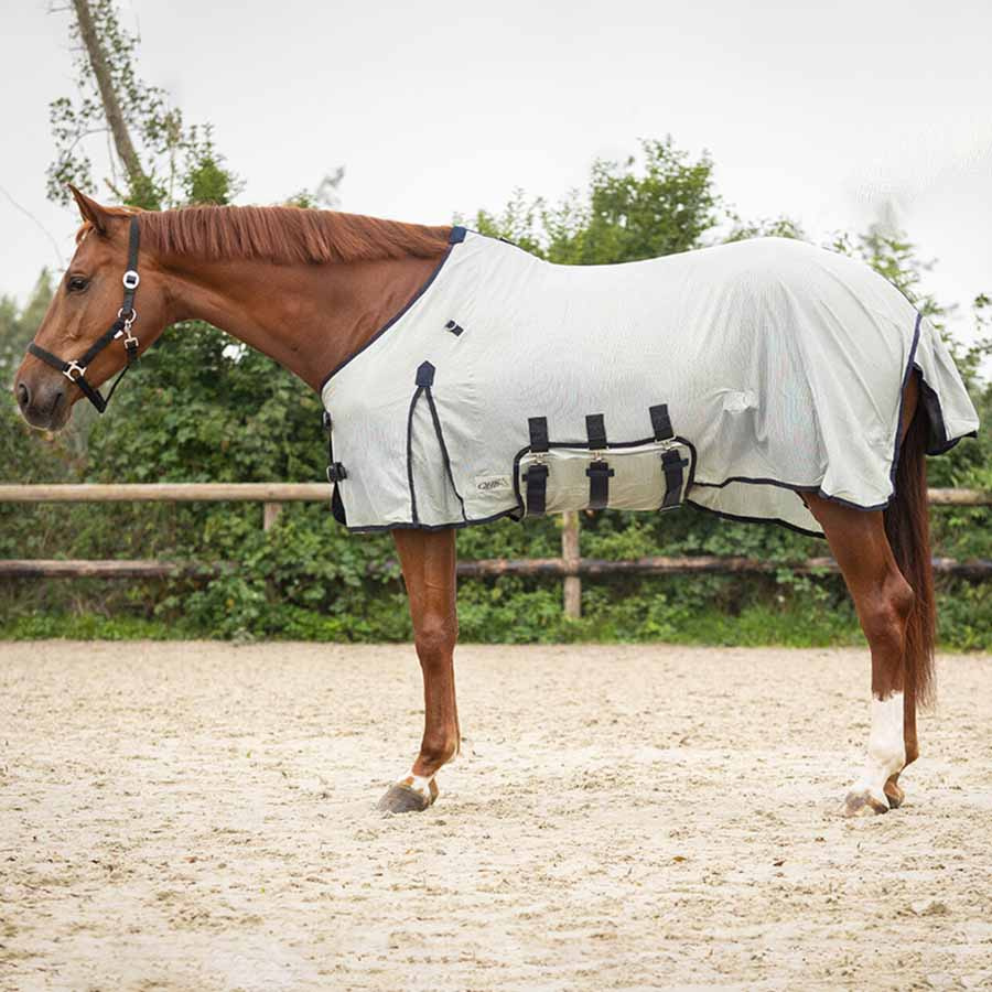 Fly Rug with Detachable Neck and Ear Bonnet Grey