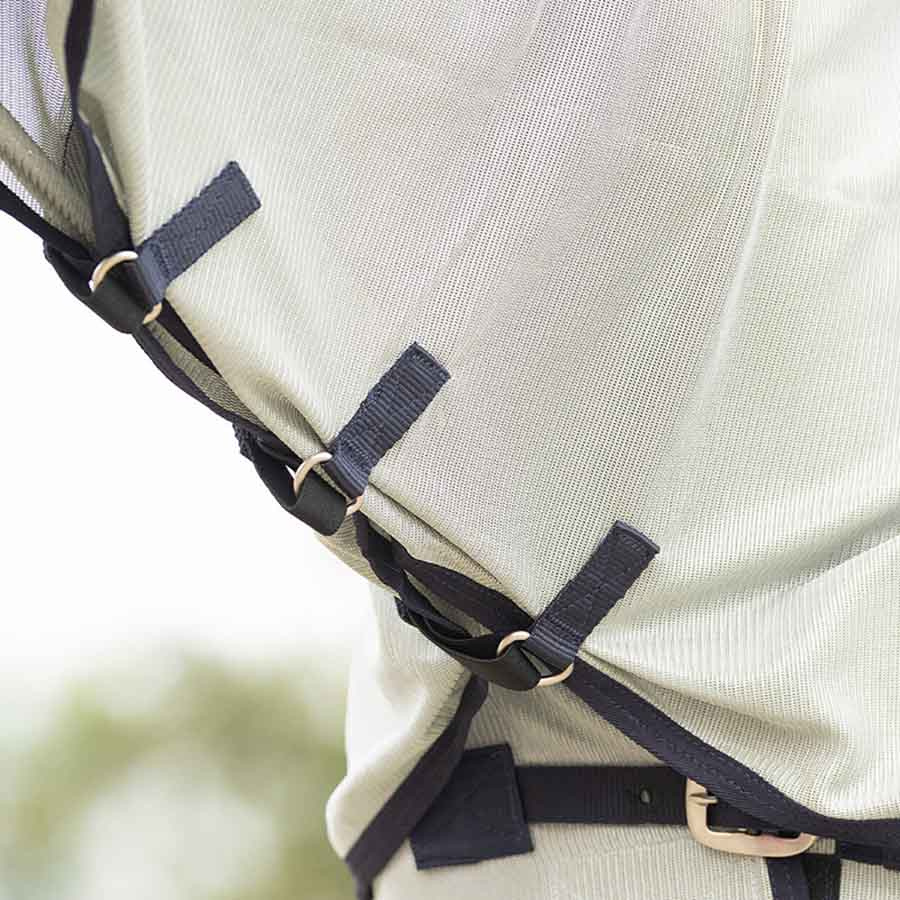 Fly Rug with Detachable Neck and Ear Bonnet Grey