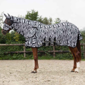 Fly Rug with Detachable Neck and Ear Bonnet Zebra Black/White Fly Rug with Detachable Neck and Ear Bonnet Zebra Black/White