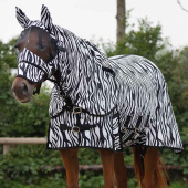 Fly Rug with Detachable Neck and Ear Bonnet Zebra Black/White Fly Rug with Detachable Neck and Ear Bonnet Zebra Black/White