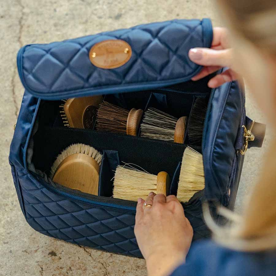 Grooming Bag Quilted Navy Blue