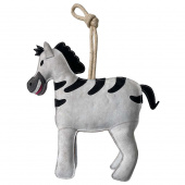Horse Toy HS Zebra in Black/Grey Suede