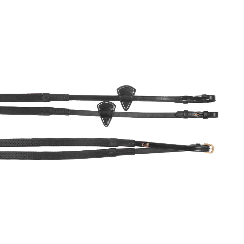 Rubber Reins E-logo Black/Brass