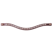 Browband E-logo White Crystals Brown/Brass Browband E-logo White Crystals Brown/Brass