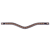 Browband E-logo Gold Crystals Black/Brass Browband E-logo Gold Crystals Black/Brass