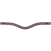 Browband E-Logo & Pink/Pink Crystals Black/Brass Browband E-Logo & Pink/Pink Crystals Black/Brass