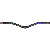 Browband E-Logo & Blue/Black Crystals Black/Brass Browband E-Logo & Blue/Black Crystals Black/Brass