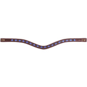 Browband E-Logo & Blue/Black Crystals Brown/Brass Browband E-Logo & Blue/Black Crystals Brown/Brass
