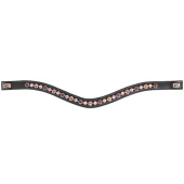 Browband E-Logo & Cappuccino/Topaz Crystals Black/Brass Browband E-Logo & Cappuccino/Topaz Crystals Black/Brass