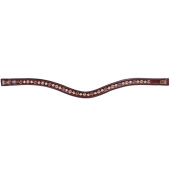 Browband E-Logo & Cappuccino/Topaz Crystals Brown/Brass Browband E-Logo & Cappuccino/Topaz Crystals Brown/Brass