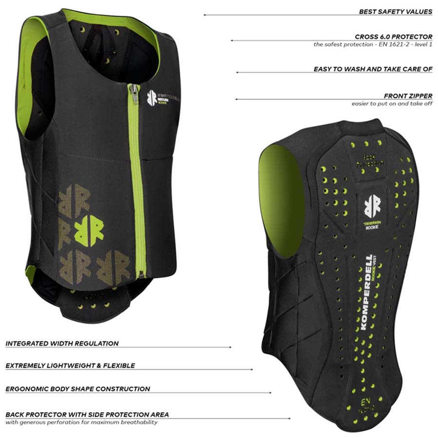 Back Protector Child/Junior Ballistic Black/Lime
