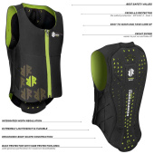 Back Protector Child/Junior Ballistic Black/Lime Back Protector Child/Junior Ballistic Black/Lime