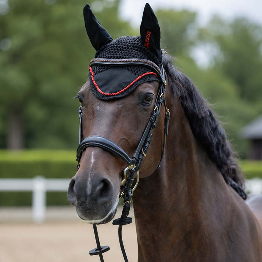 Ear Bonnet Sports Line Black/Red