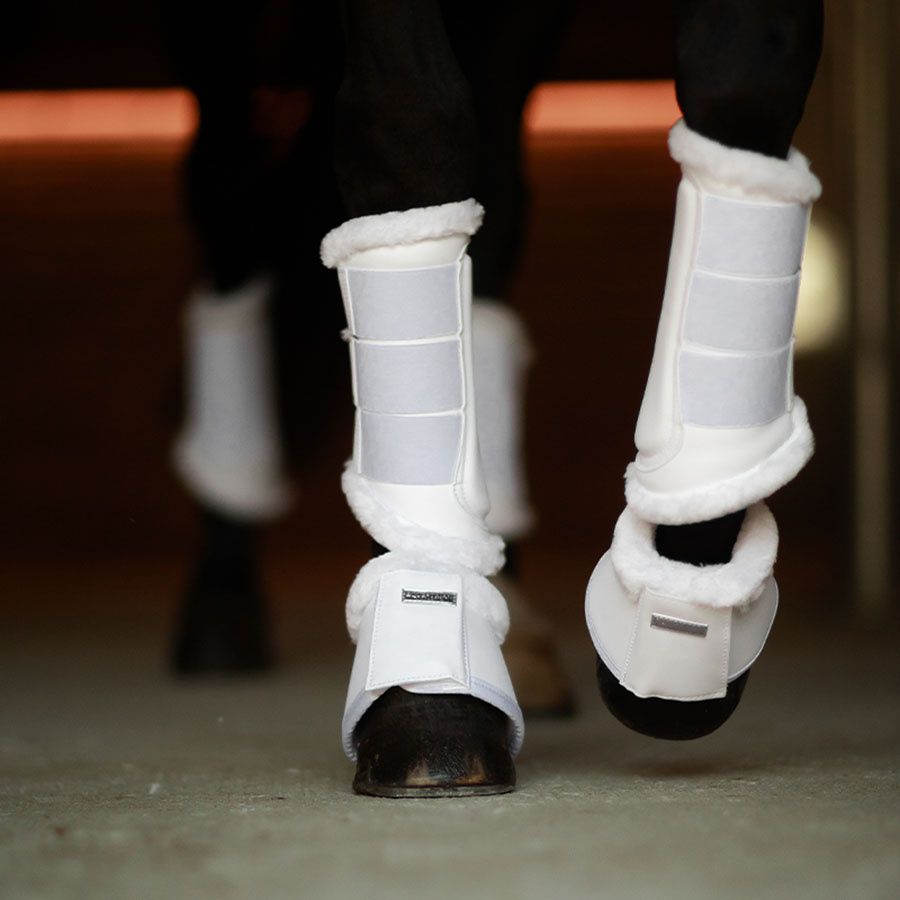 Bell Bots ES Faux Fur White Silver