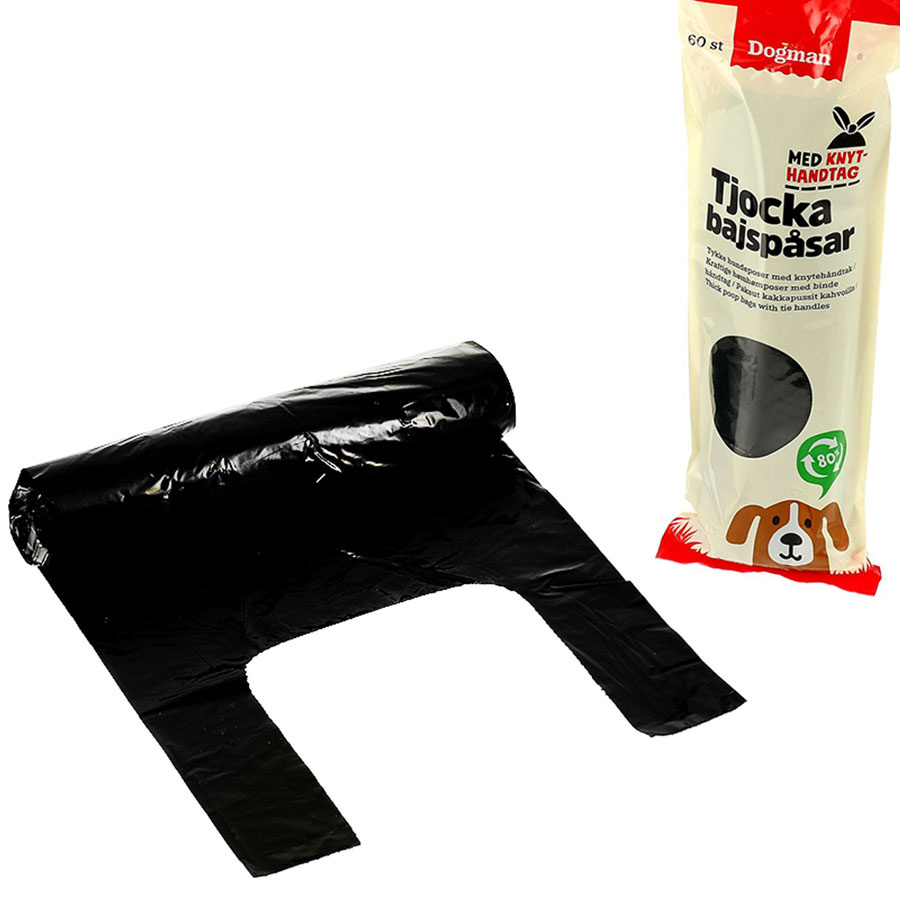 Poop Bags with Handles 60pcs Black