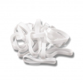 Braiding Bands in Silicone/Rubber in 0Plastic Bucket White