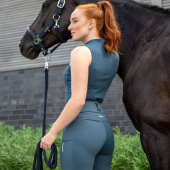 Riding Top Tank Half Zip Classic Sports Green Riding Top Tank Half Zip Classic Sports Green