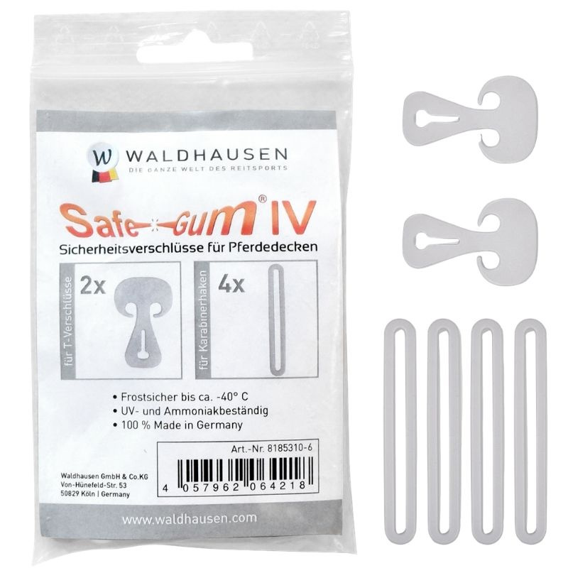 Safe-Gum For T-Fasteners & Carabiner Clips 6-pack Grey