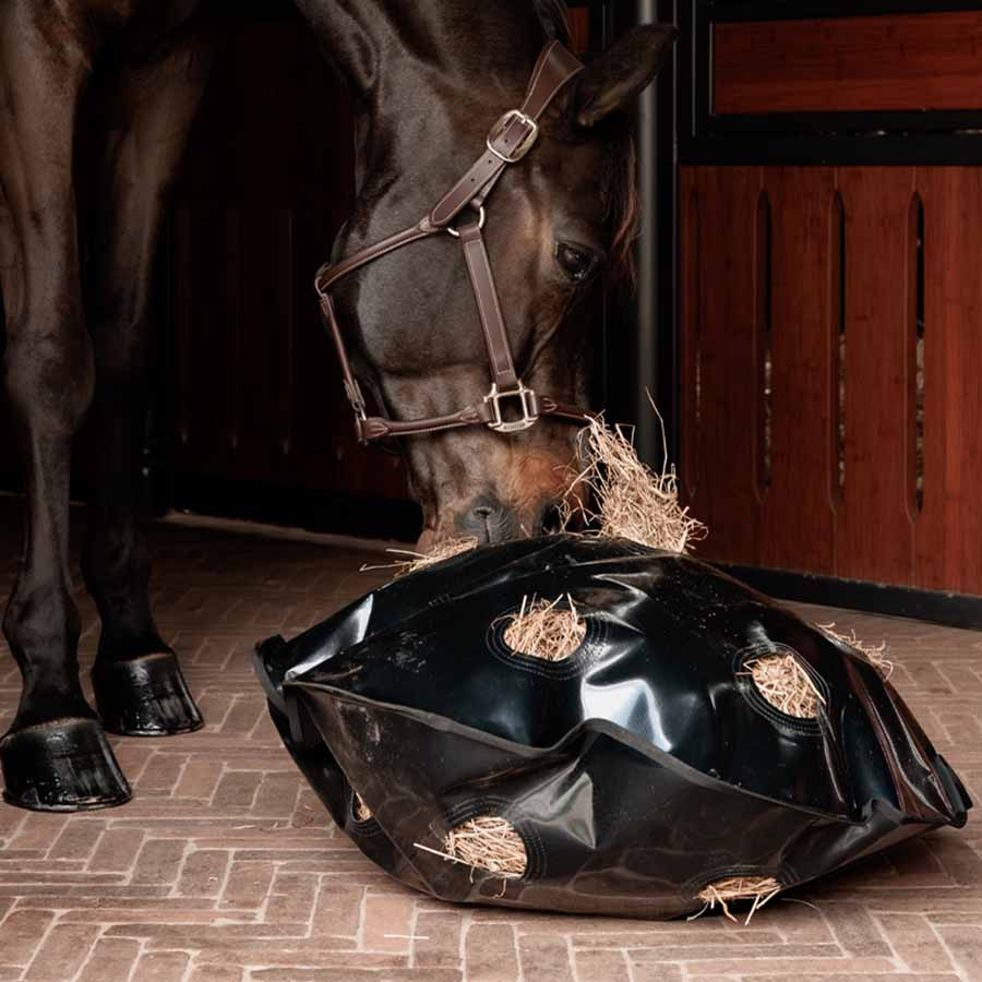 Hay Net Play & Haybag Slowfeeder Round Black