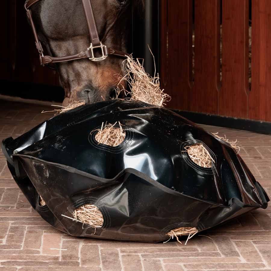 Hay Net Play & Haybag Slowfeeder Round Black