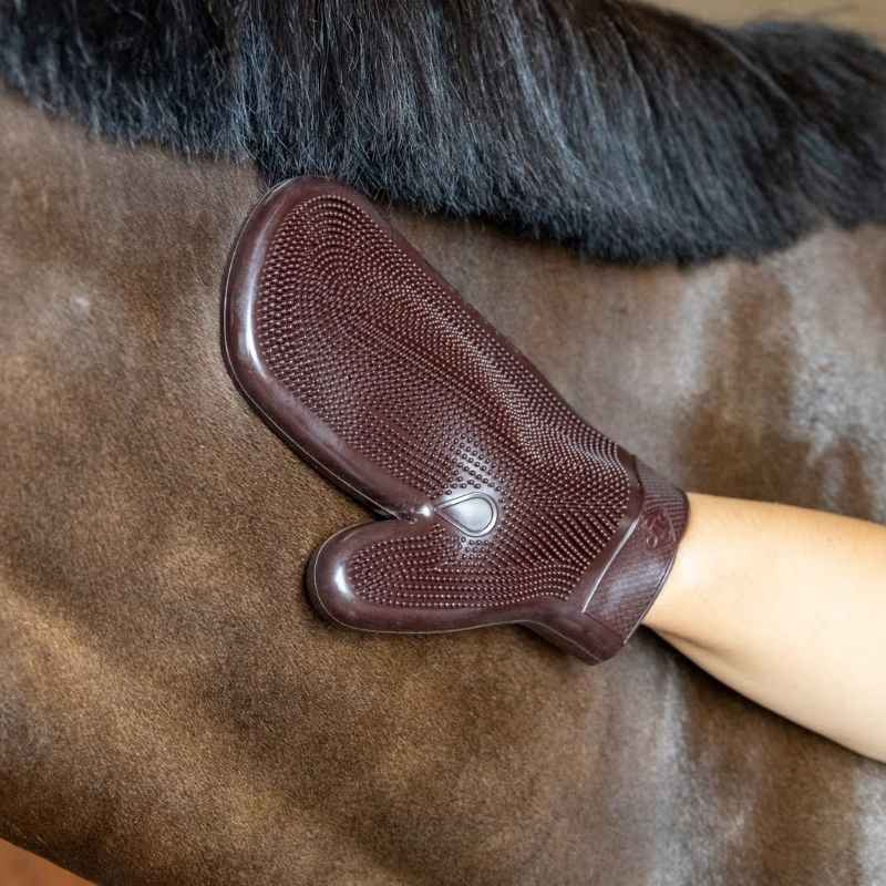 Grooming Glove Rubber Brown
