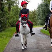 Helmet Cover Halloween Devil Red/Black Helmet Cover Halloween Devil Red/Black