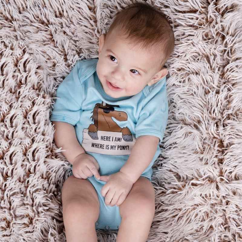Short-sleeved bodysuit Bobby Light Blue