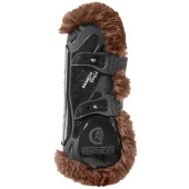 Tendon Boots Vegan Sheepskin Bamboo Elastic Black/Brown Tendon Boots Vegan Sheepskin Bamboo Elastic Black/Brown