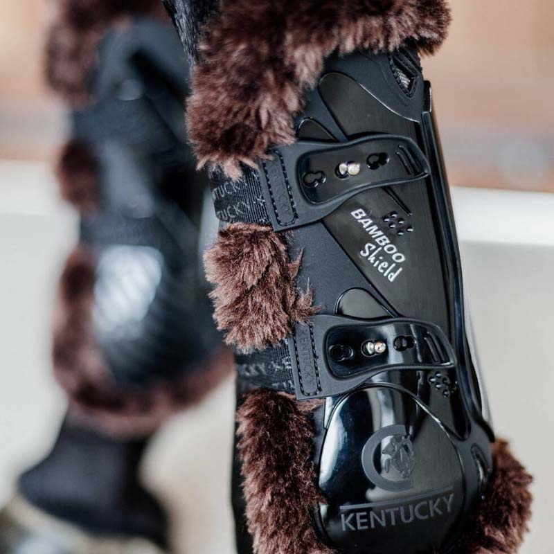 Tendon Boots Vegan Sheepskin Bamboo Elastic Black/Brown