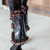 Tendon Boots Vegan Sheepskin Bamboo Elastic Black/Brown Tendon Boots Vegan Sheepskin Bamboo Elastic Black/Brown