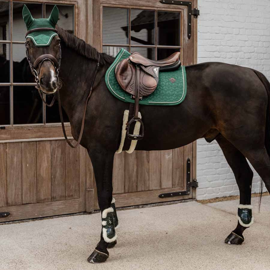 Tendon Boots Vegan Sheepskin Bamboo Elastic Dark Green