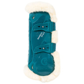 Tendon Boots Vegan Sheepskin Bamboo Elastic Emerald Green Tendon Boots Vegan Sheepskin Bamboo Elastic Emerald Green