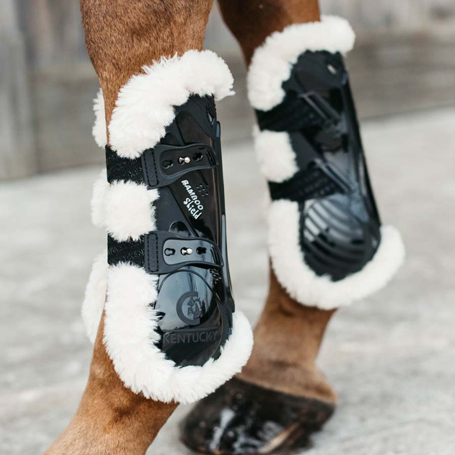 Tendon Boots Sheepskin Bamboo Shield Black