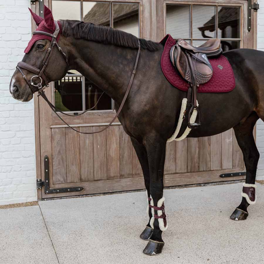 Tendon Boots Vegan Sheepskin Bamboo Elastic Bordeaux