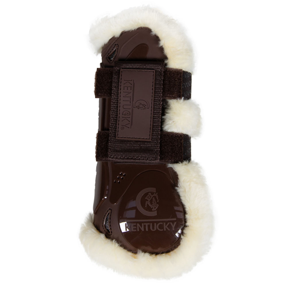 Tendon Boots Vegan Sheepskin Velcro Brown