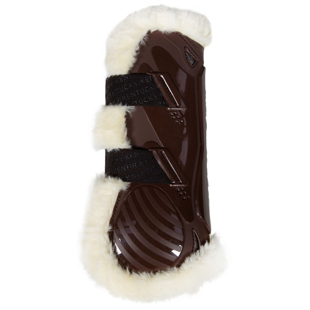 Tendon Boots Vegan Sheepskin Velcro Brown