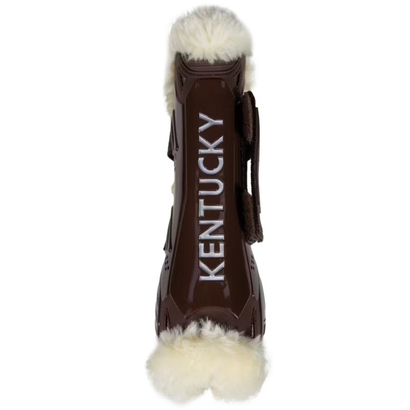 Tendon Boots Vegan Sheepskin Velcro Brown