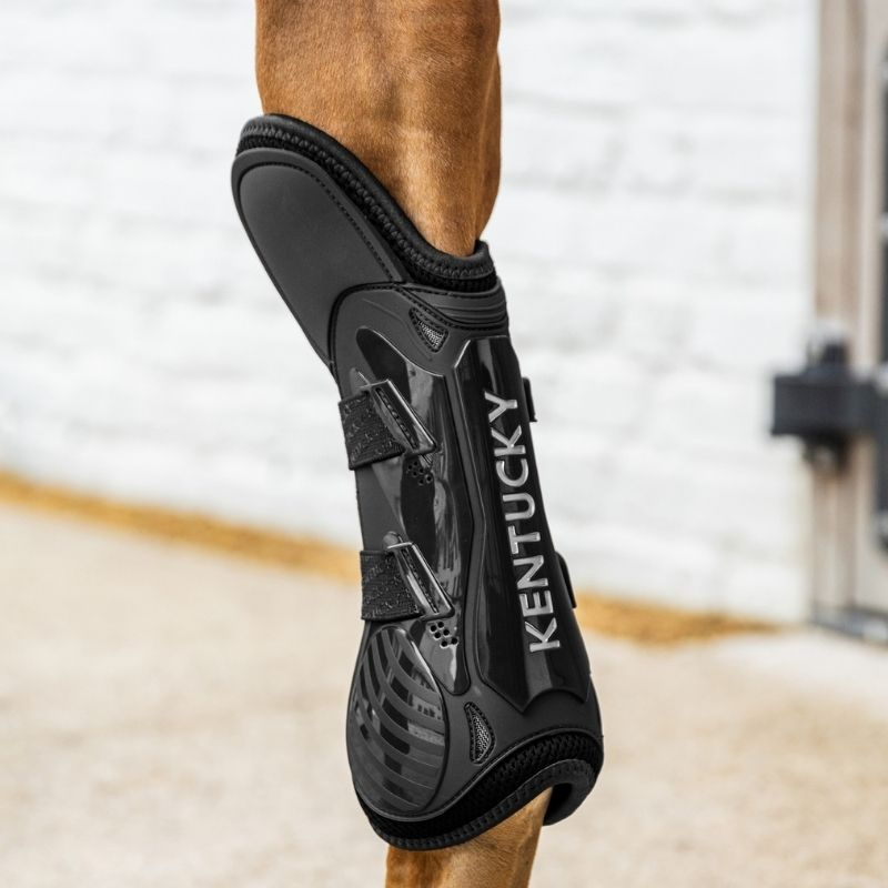 Tendon Boots Bamboo Shield Elastic Knee Protection Black